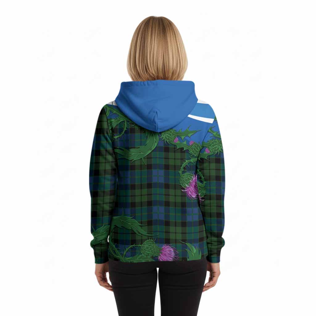 MacKie (McKie) Tartan Family Crest Hoodie Thistle in Minimalism