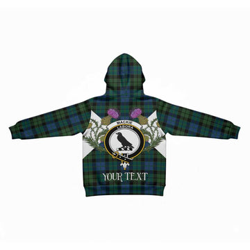 MacKie (McKie) Tartan Family Crest Kid Hoodie Scottish Burns Night Thistle Floral