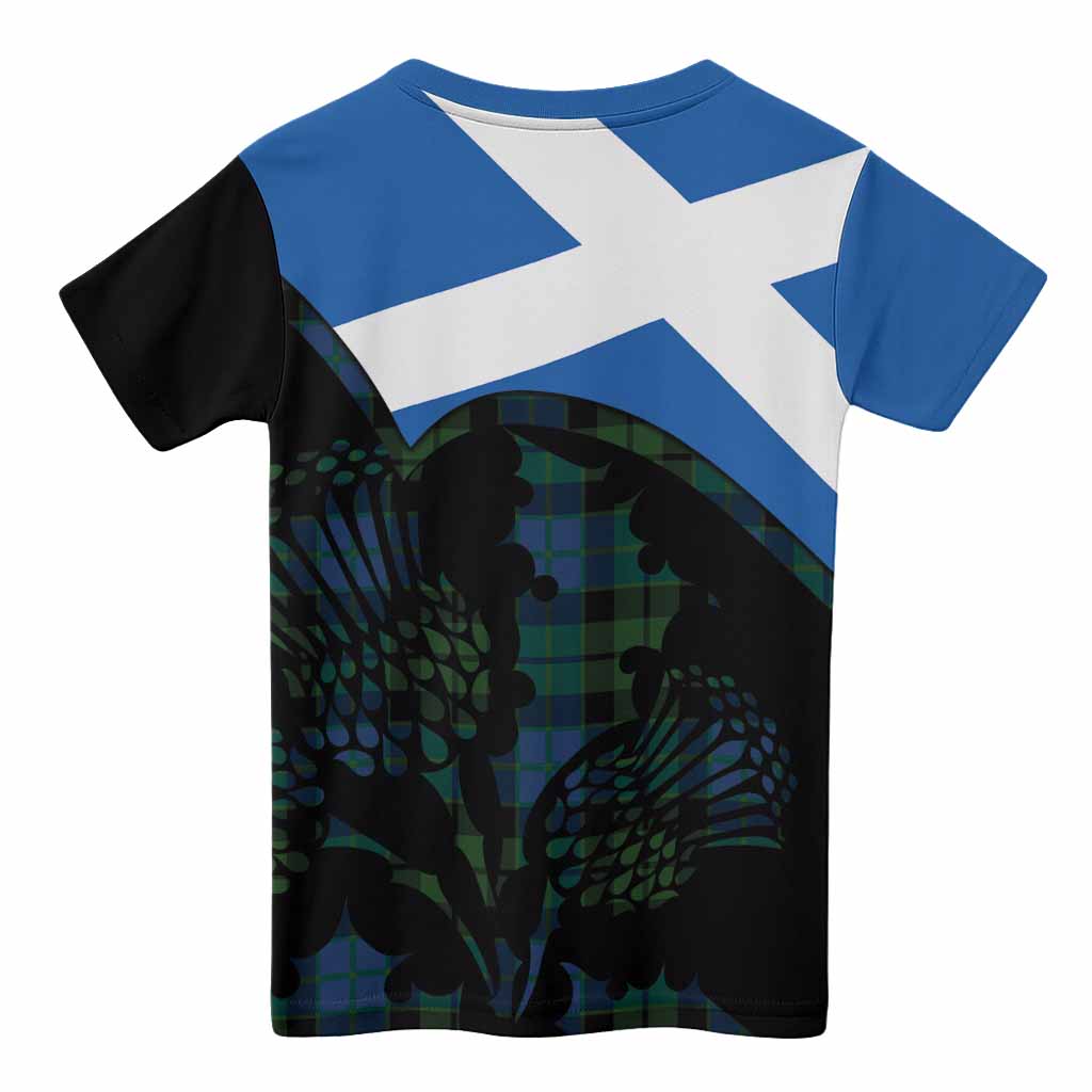 MacKie (McKie) Tartan Family Crest Kid T-shirt Scotland Thistle Floral Flag Style