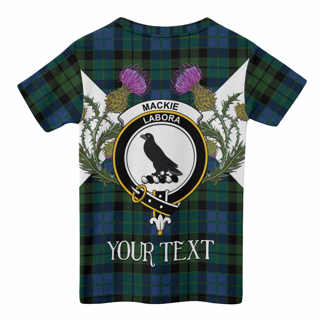MacKie (McKie) Tartan Family Crest Kid T-shirt Scottish Burns Night Thistle Floral