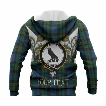 MacKie (McKie) Tartan Family Crest Knitted Hoodie Scottish Burns Night Thistle Floral