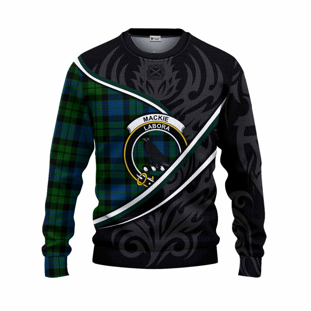 MacKie (McKie) Tartan Family Crest Knitted Sweater Celtic Scottish Thistle Floral - Tartan Vibes Clothing