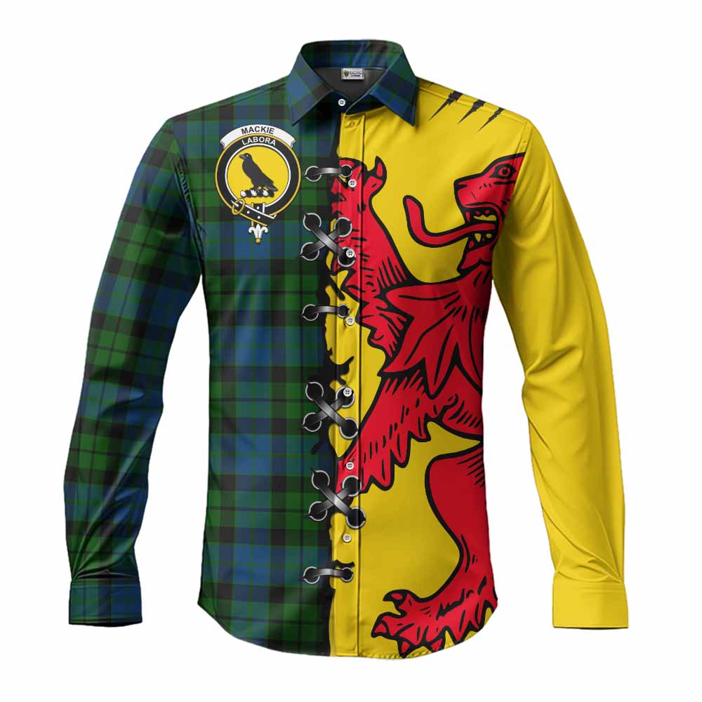 MacKie (McKie) Tartan Family Crest Long Sleeve Button Shirts Lion Rampant Honor - Tartan Vibes Clothing