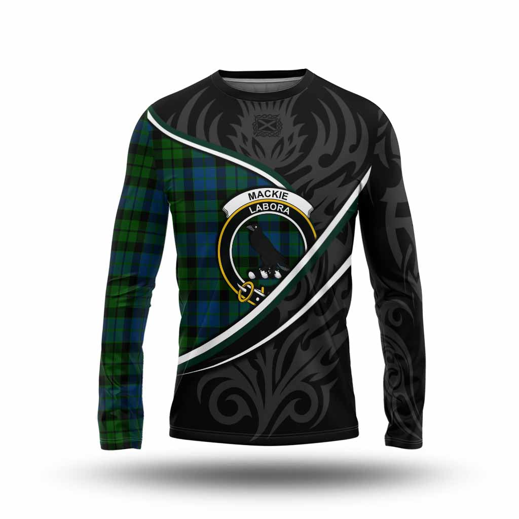 MacKie (McKie) Tartan Family Crest Long Sleeve T-Shirt Celtic Scottish Thistle Floral - Tartan Vibes Clothing