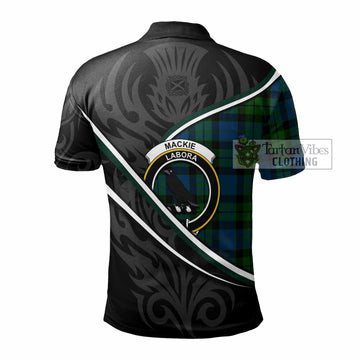 MacKie (McKie) Tartan Family Crest Polo Shirt Celtic Scottish Thistle Floral