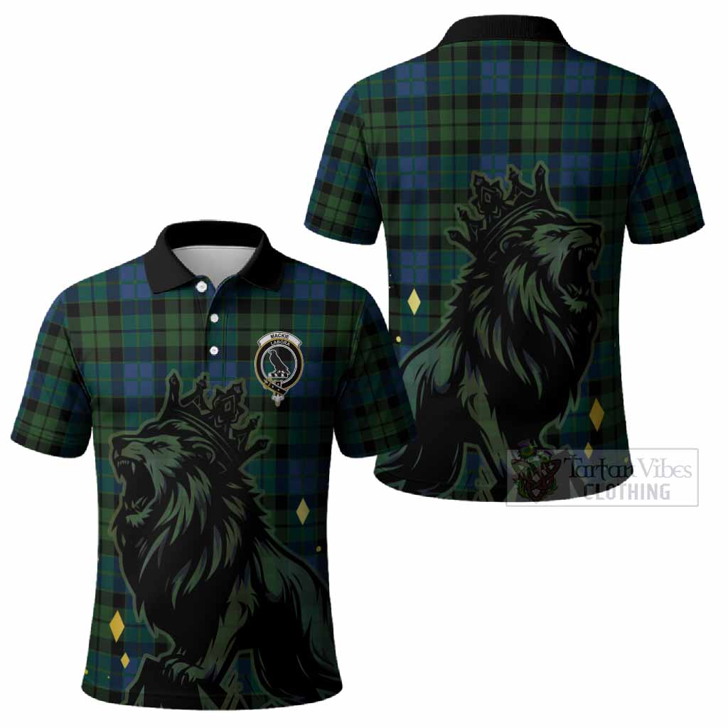MacKie (McKie) Tartan Family Crest Polo Shirt Crowned Lion Roaring