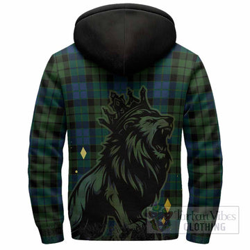 MacKie (McKie) Tartan Family Crest Sherpa Hoodie Crowned Lion Roaring