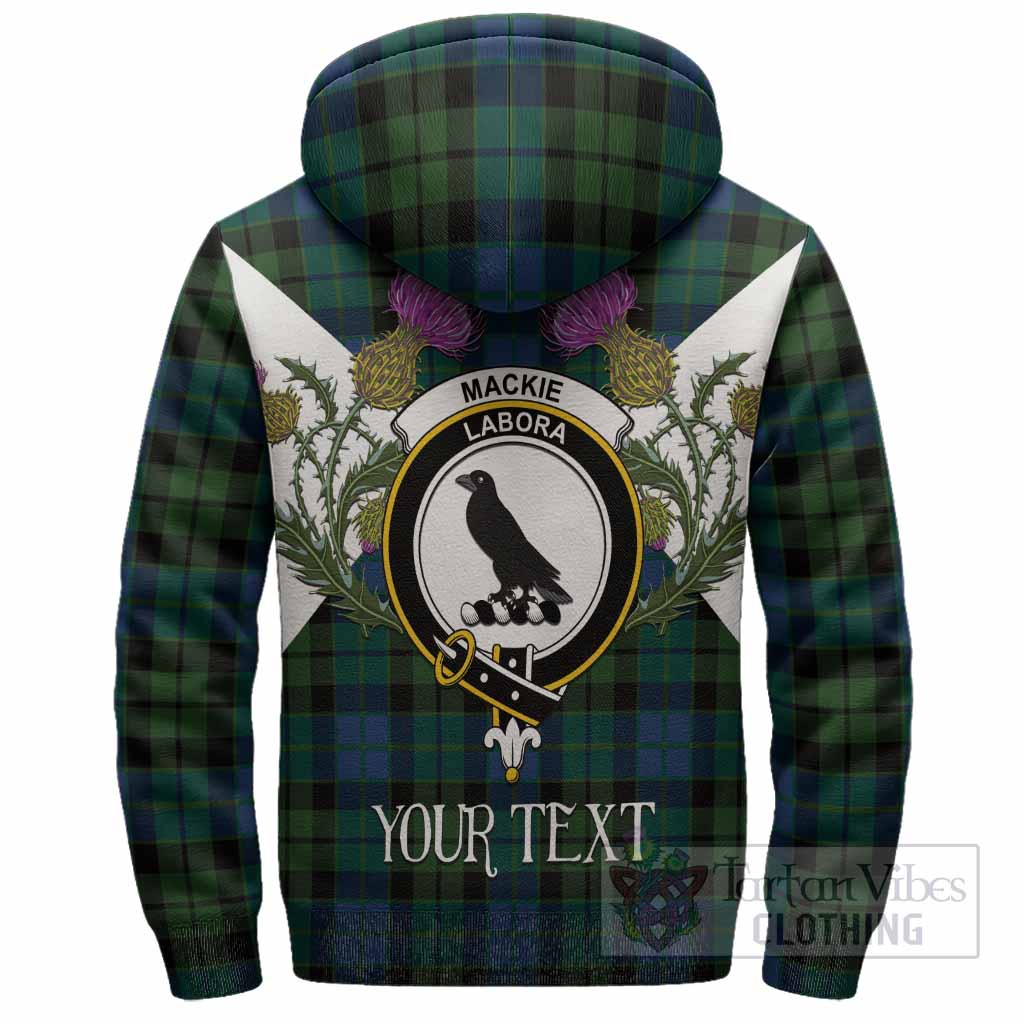 MacKie (McKie) Tartan Family Crest Sherpa Hoodie Scottish Burns Night Thistle Floral