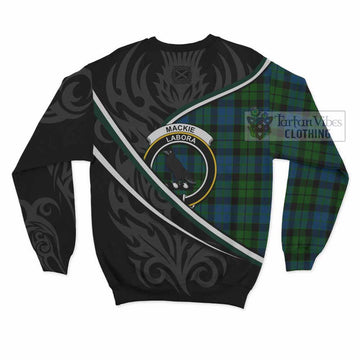 MacKie (McKie) Tartan Family Crest Sweatshirt Celtic Scottish Thistle Floral