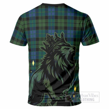 MacKie (McKie) Tartan Family Crest T-Shirt Crowned Lion Roaring