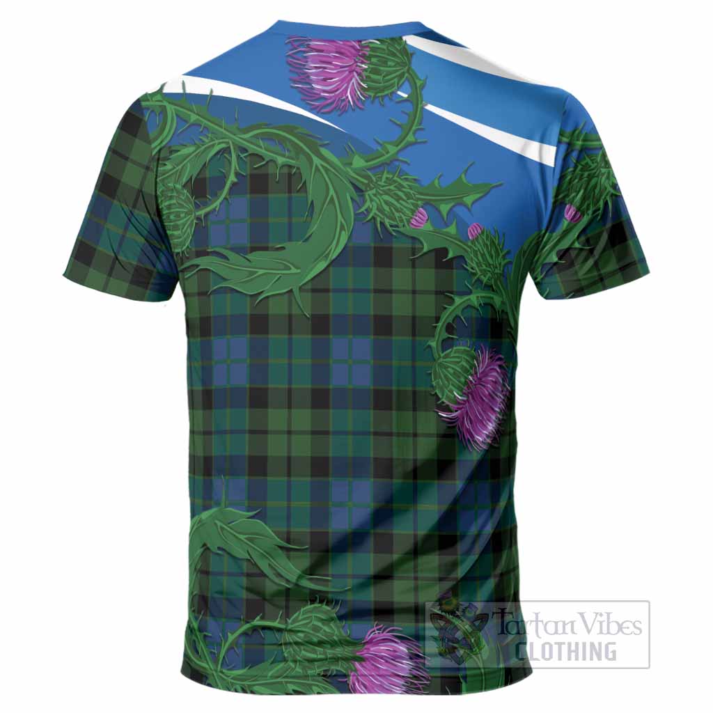 MacKie (McKie) Tartan Family Crest T-Shirt Thistle in Minimalism