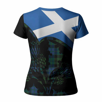 MacKie (McKie) Tartan Family Crest Women T shirt Scotland Thistle Floral Flag Style