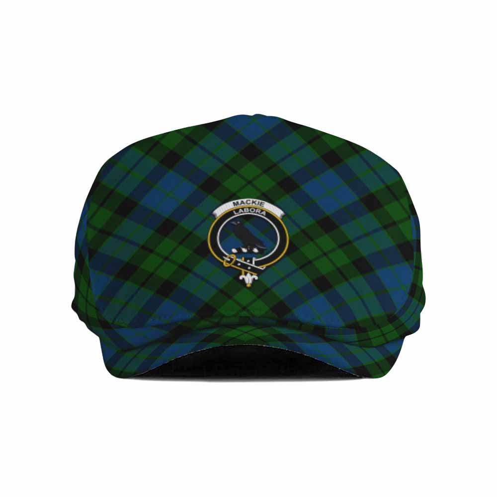 MacKie (McKie) Tartan Flat Cap, Jeff Cap Cross Style with Family Crest - Tartan Vibes Clothing