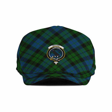 MacKie (McKie) Tartan Flat Cap, Jeff Cap Cross Style with Family Crest
