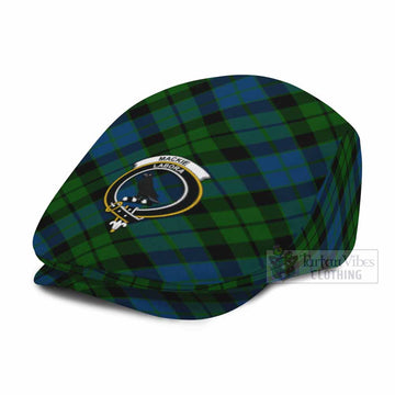 MacKie (McKie) Tartan Flat Cap, Jeff Cap Cross Style with Family Crest