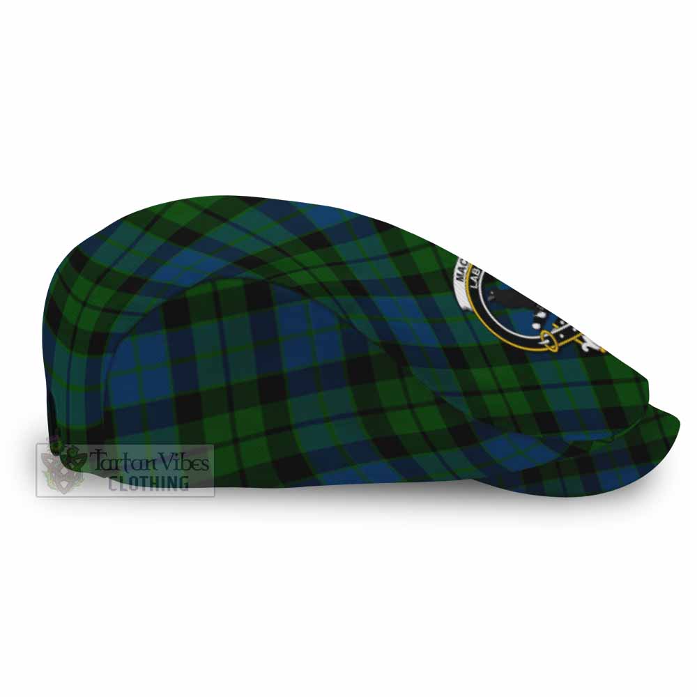 MacKie (McKie) Tartan Flat Cap, Jeff Cap Cross Style with Family Crest - Tartan Vibes Clothing