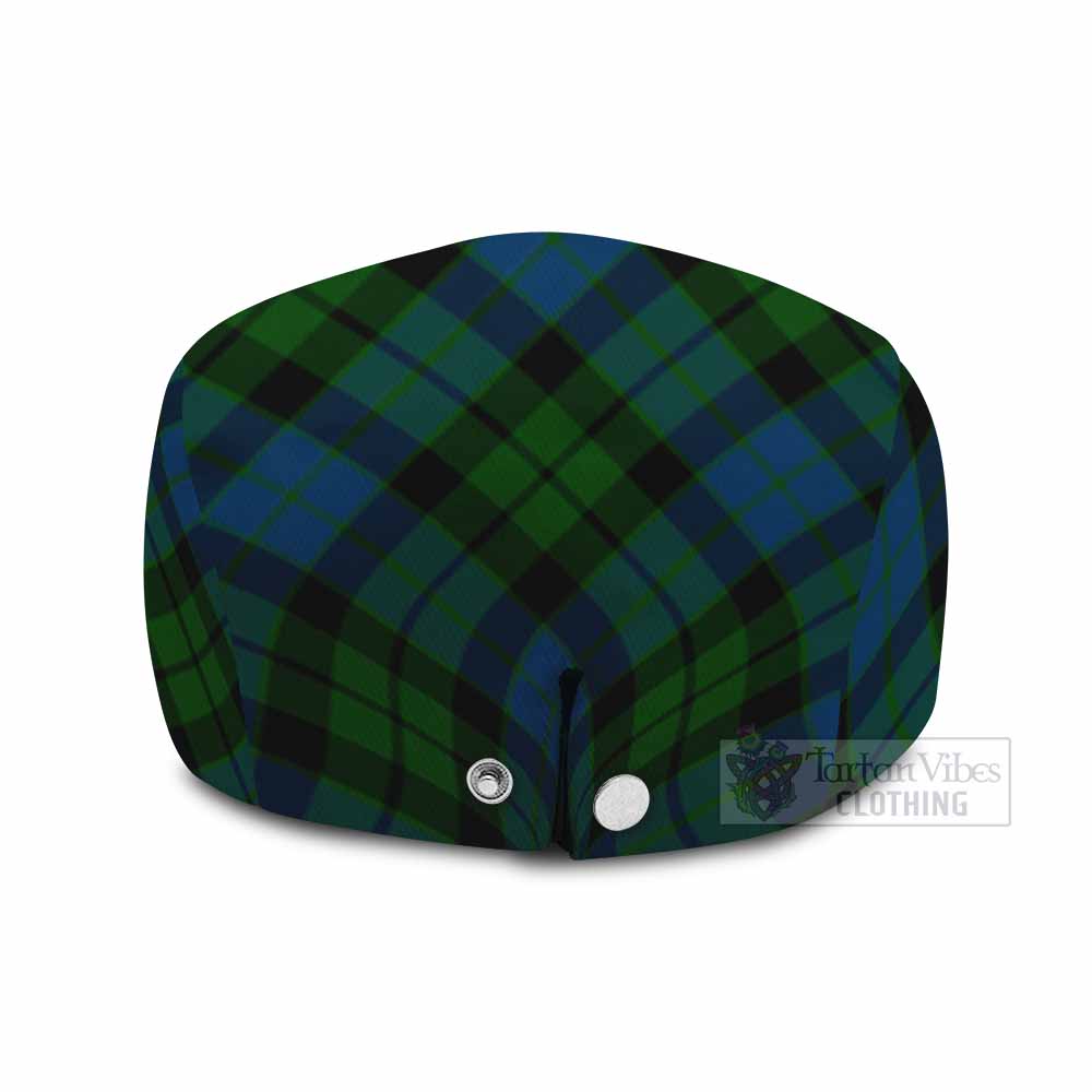 MacKie (McKie) Tartan Flat Cap, Jeff Cap Cross Style with Family Crest - Tartan Vibes Clothing