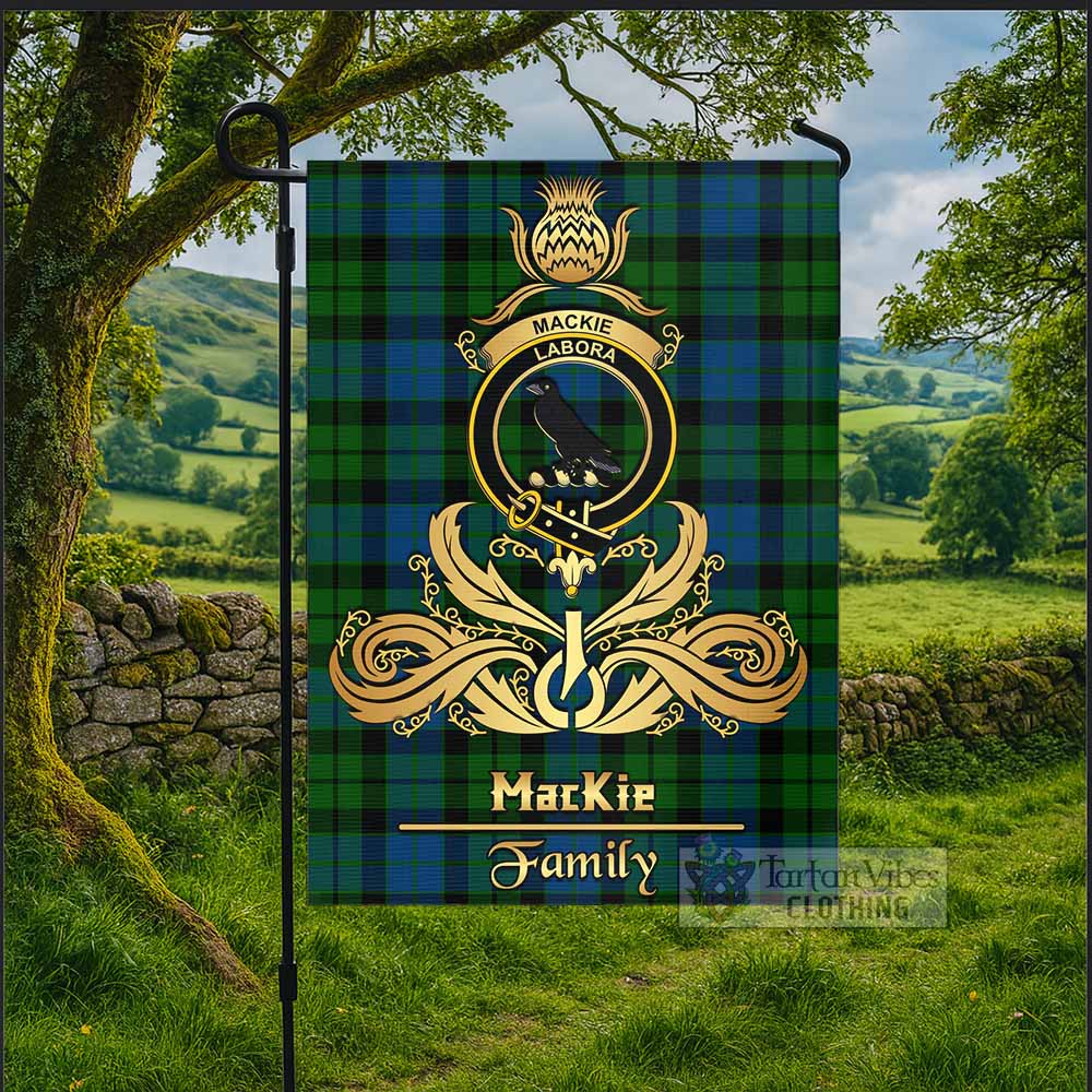 MacKie (McKie) Tartan Garden Flag with Highland Thistle Cherish Family Crest Style - Tartan Vibes Clothing