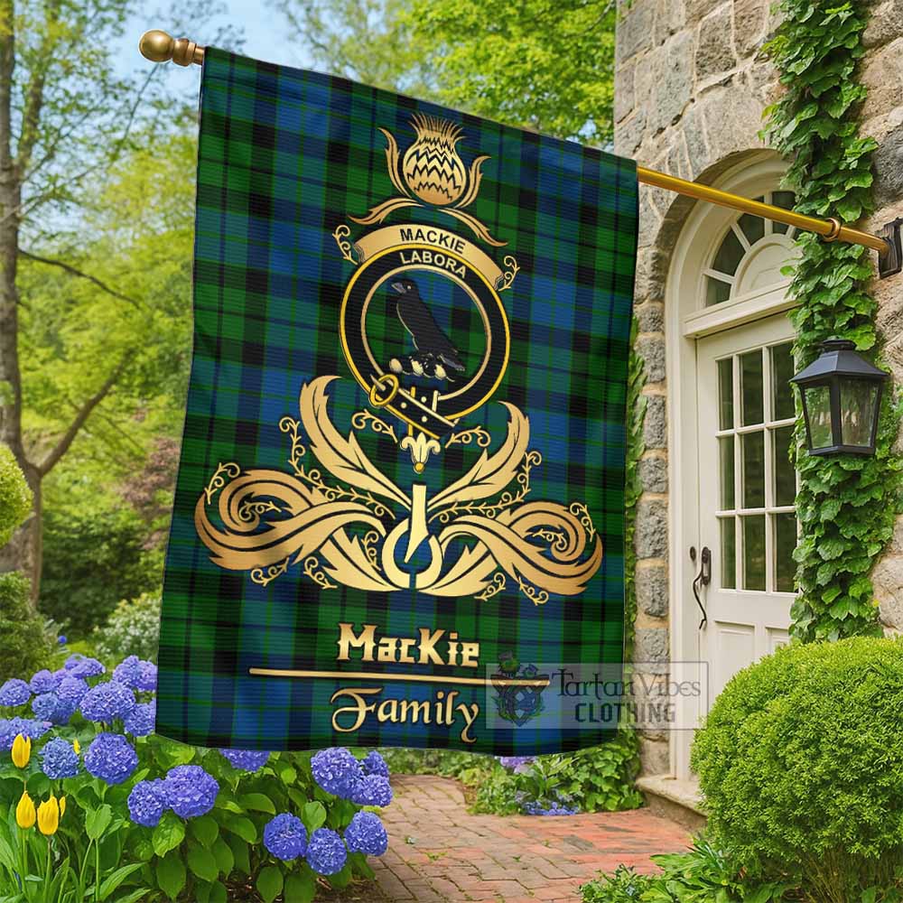 MacKie (McKie) Tartan Garden Flag with Highland Thistle Cherish Family Crest Style - Tartan Vibes Clothing