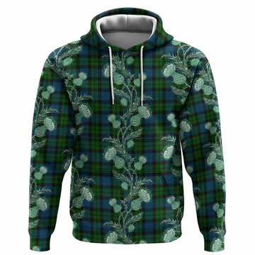 MacKie (McKie) Tartan Hoodie Seamless Scottish Thistle Flowers