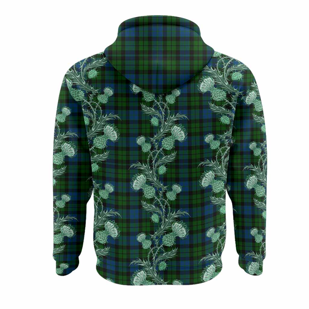 MacKie (McKie) Tartan Hoodie Seamless Scottish Thistle Flowers