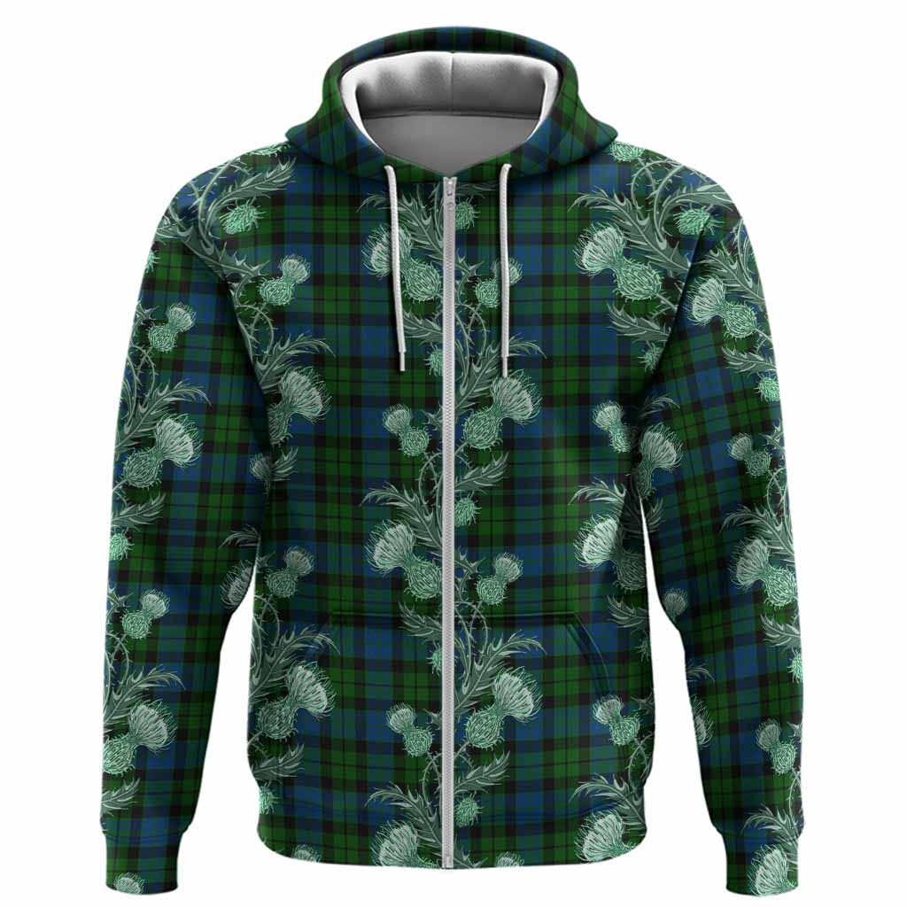 MacKie (McKie) Tartan Hoodie Seamless Scottish Thistle Flowers