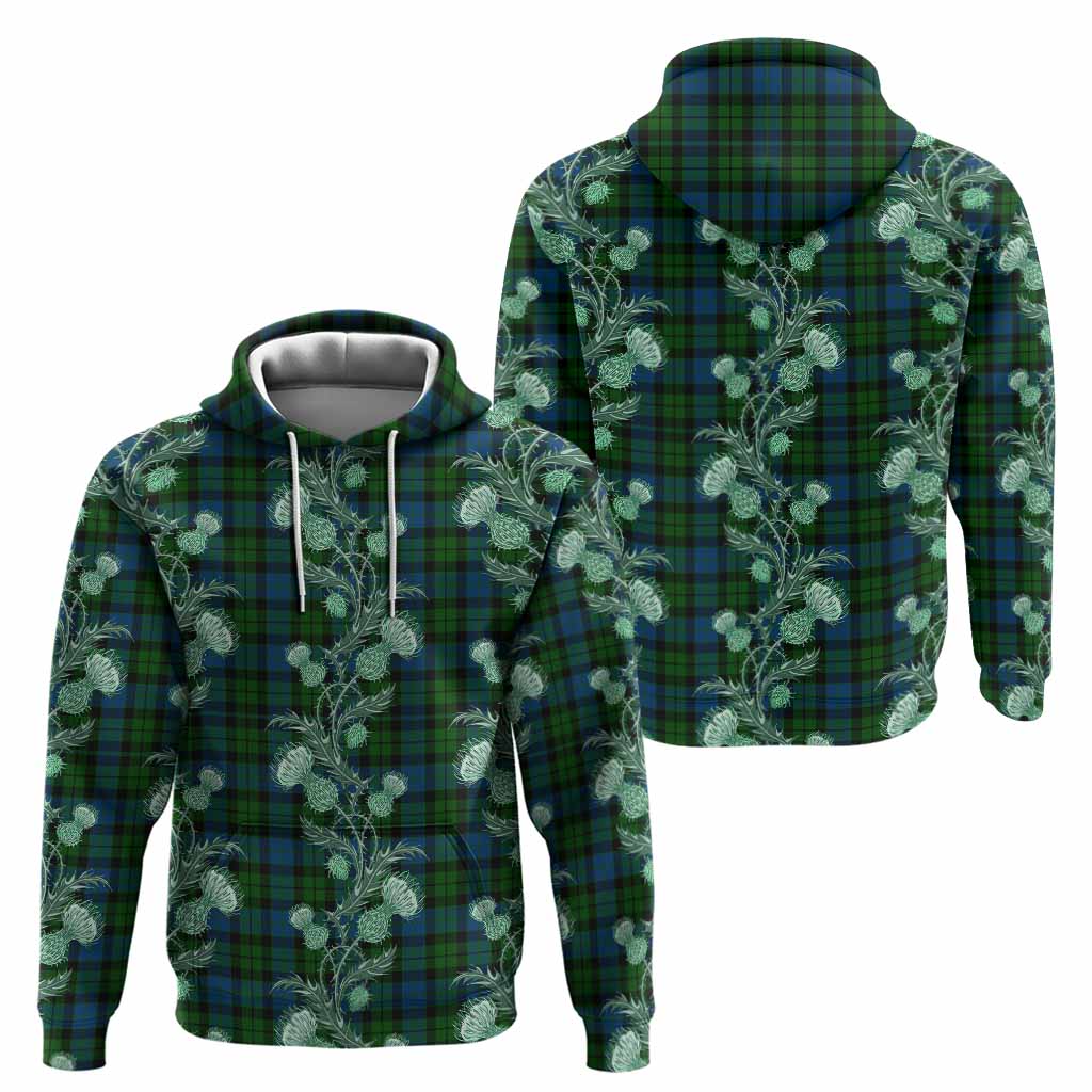 MacKie (McKie) Tartan Hoodie Seamless Scottish Thistle Flowers