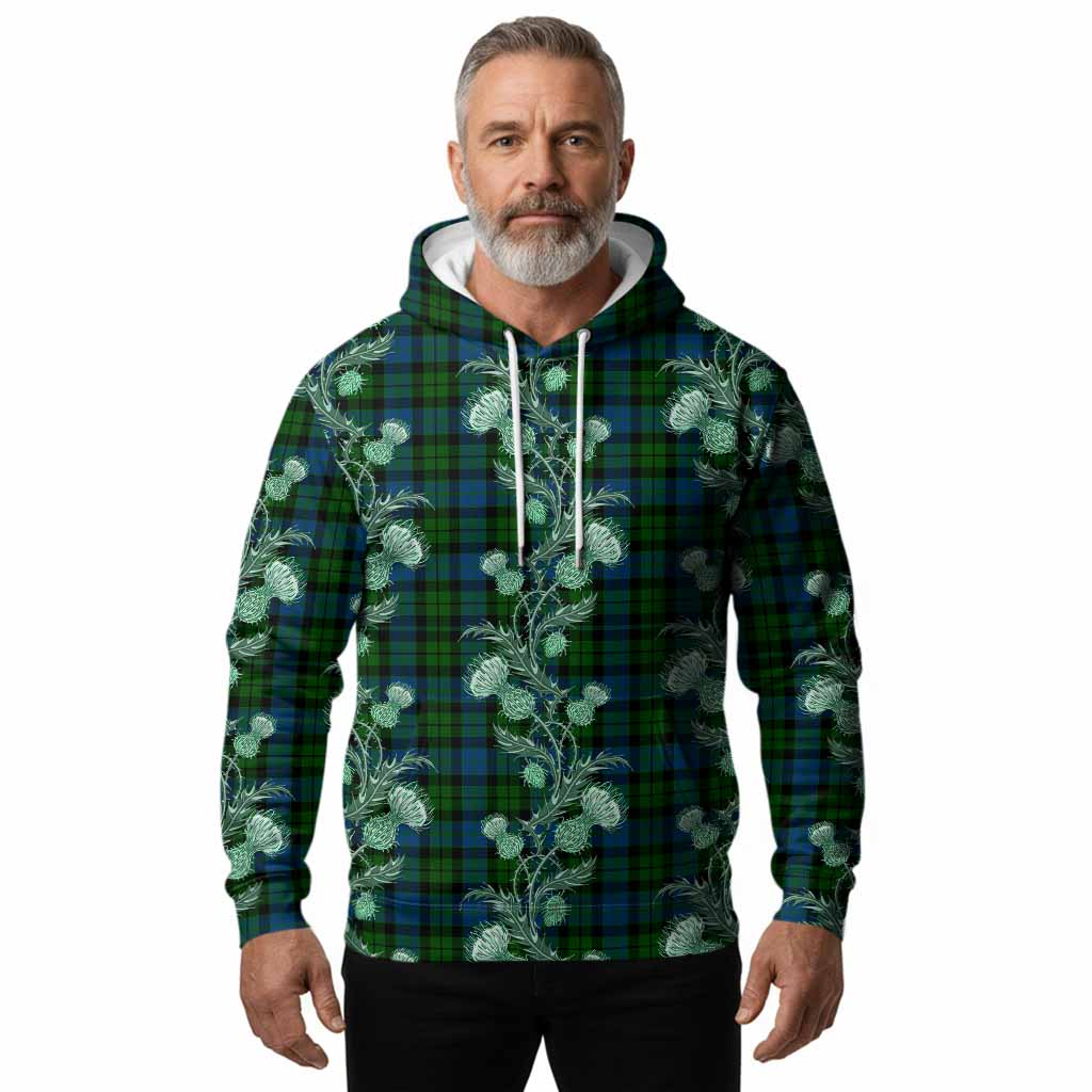 MacKie (McKie) Tartan Hoodie Seamless Scottish Thistle Flowers