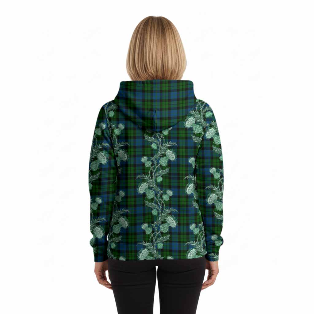 MacKie (McKie) Tartan Hoodie Seamless Scottish Thistle Flowers