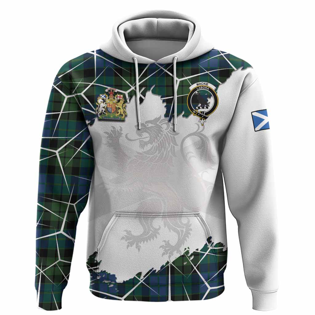 MacKie (McKie) Tartan Hoodie with Family Crest and Lion Rampant Grunge Style