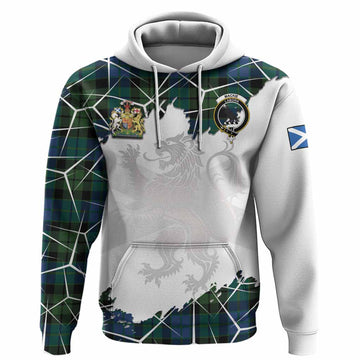 MacKie (McKie) Tartan Hoodie with Family Crest and Lion Rampant Grunge Style