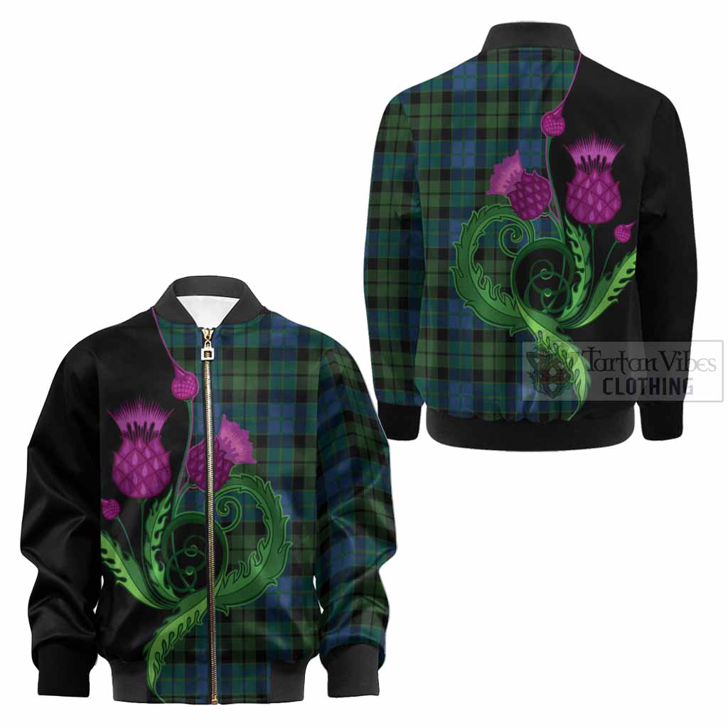 MacKie (McKie) Tartan Kid Bomber Jacket Traditional Scottish Thistle