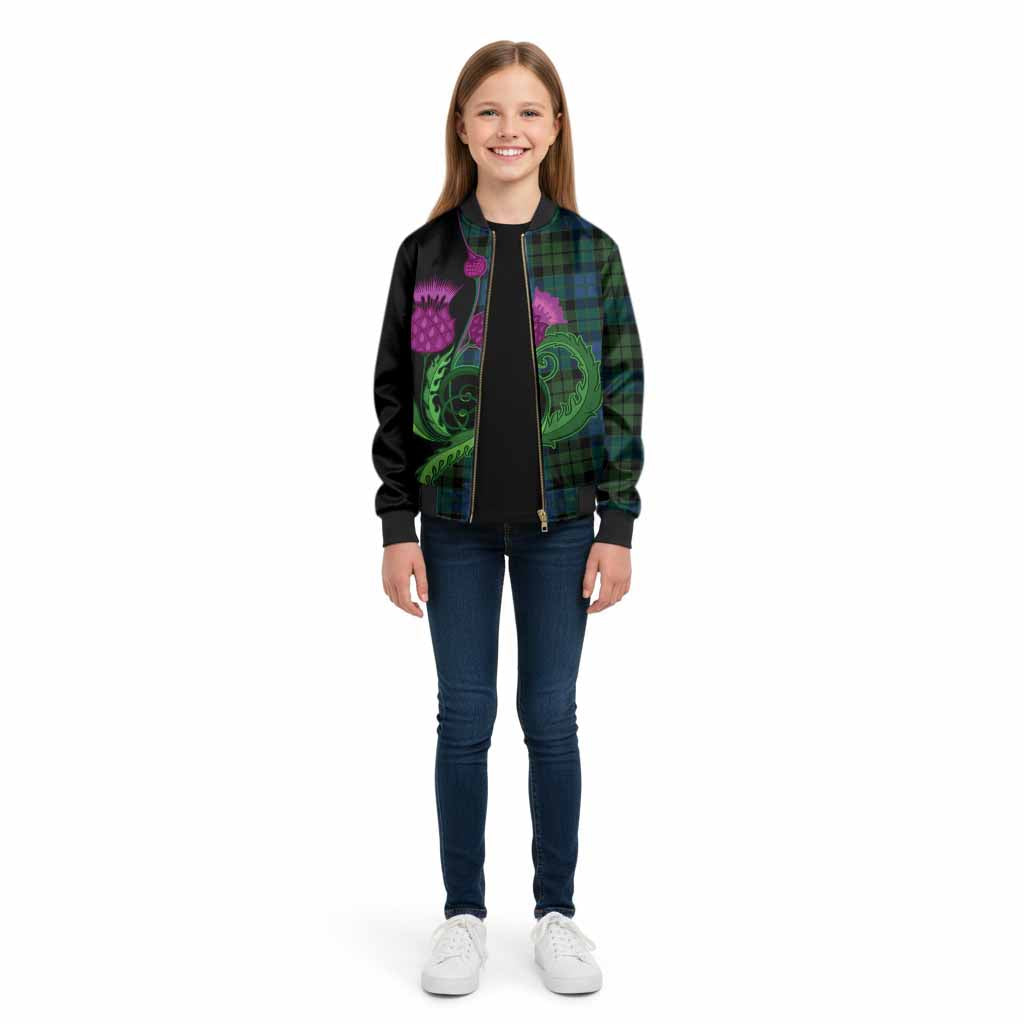 MacKie (McKie) Tartan Kid Bomber Jacket Traditional Scottish Thistle