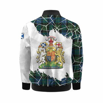 MacKie (McKie) Tartan Kid Bomber Jacket with Family Crest and Lion Rampant Grunge Style