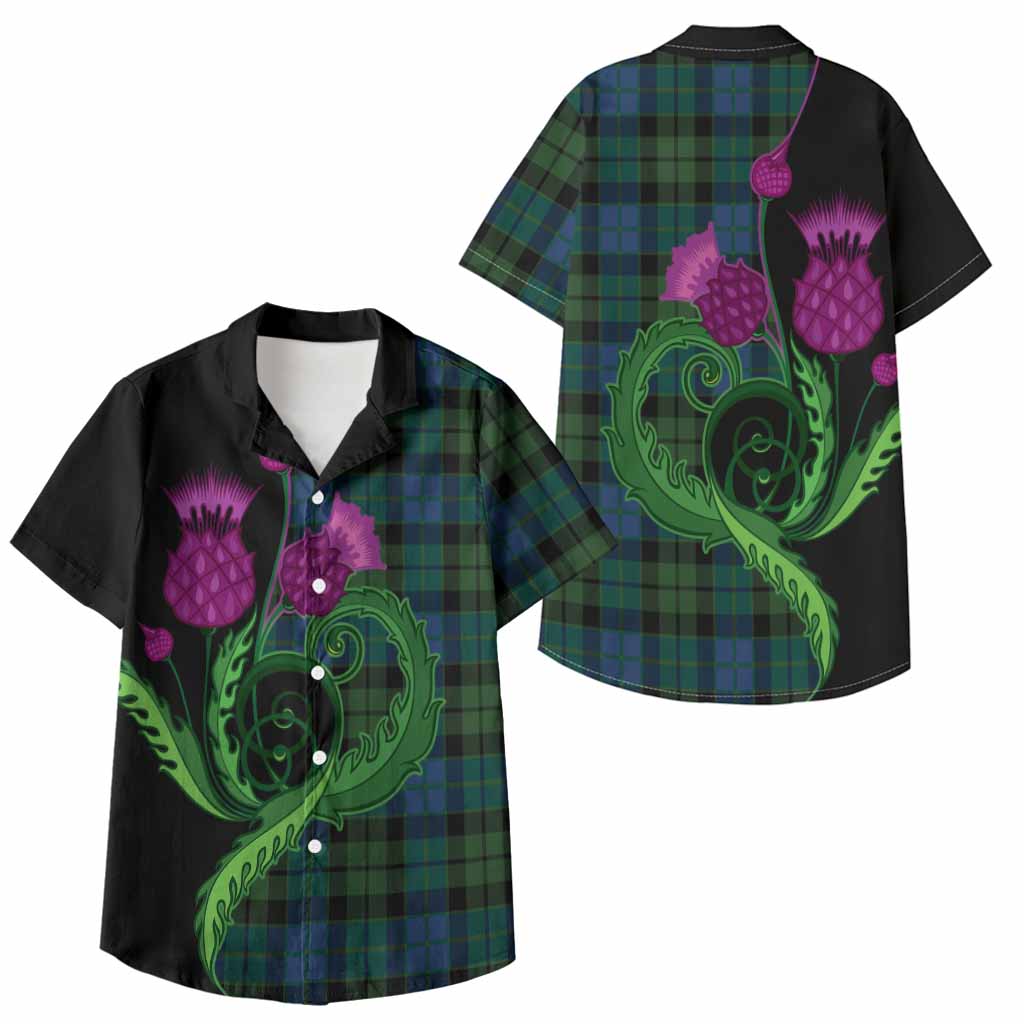 MacKie (McKie) Tartan Kid Hawaiian Shirt Traditional Scottish Thistle