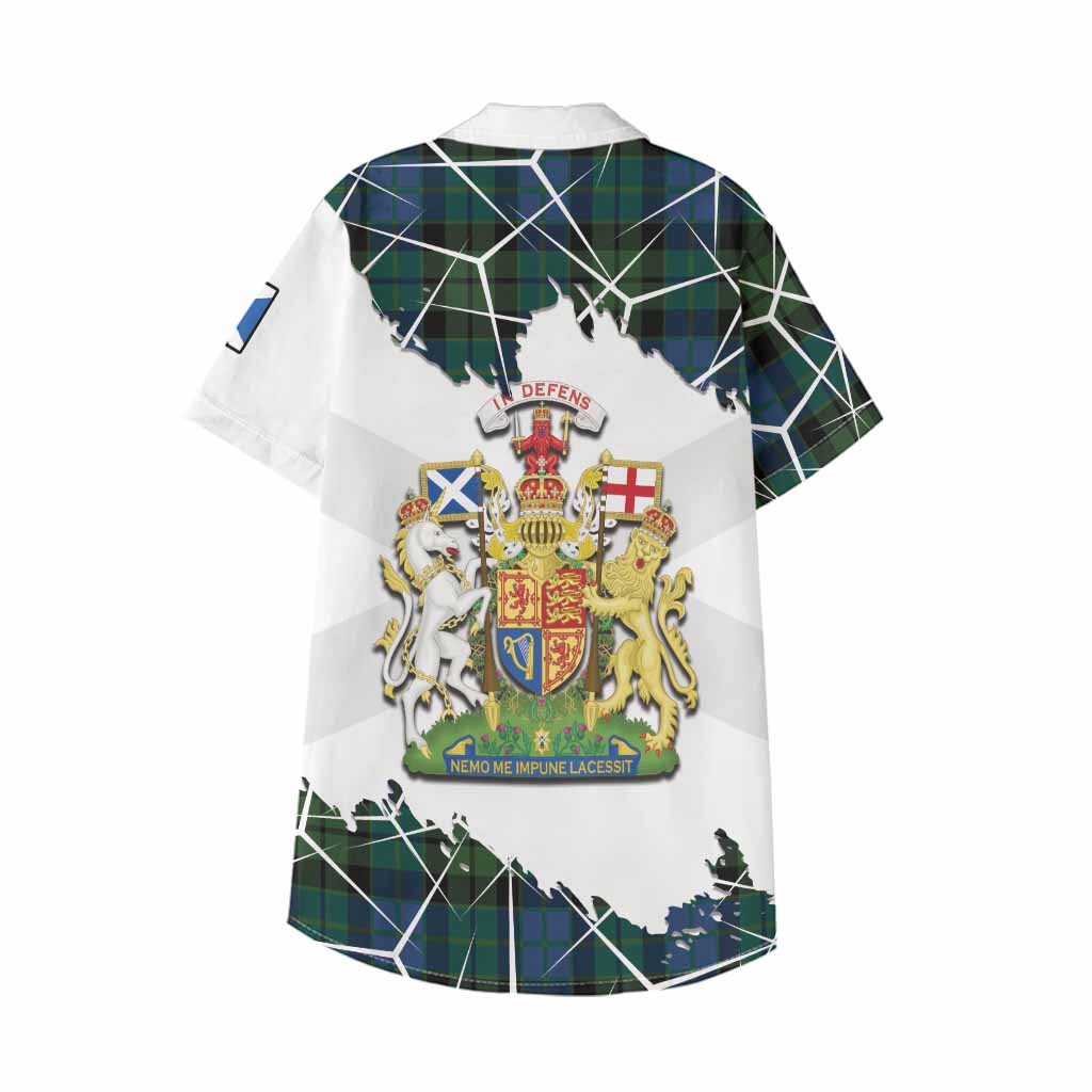 MacKie (McKie) Tartan Kid Hawaiian Shirt with Family Crest and Lion Rampant Grunge Style