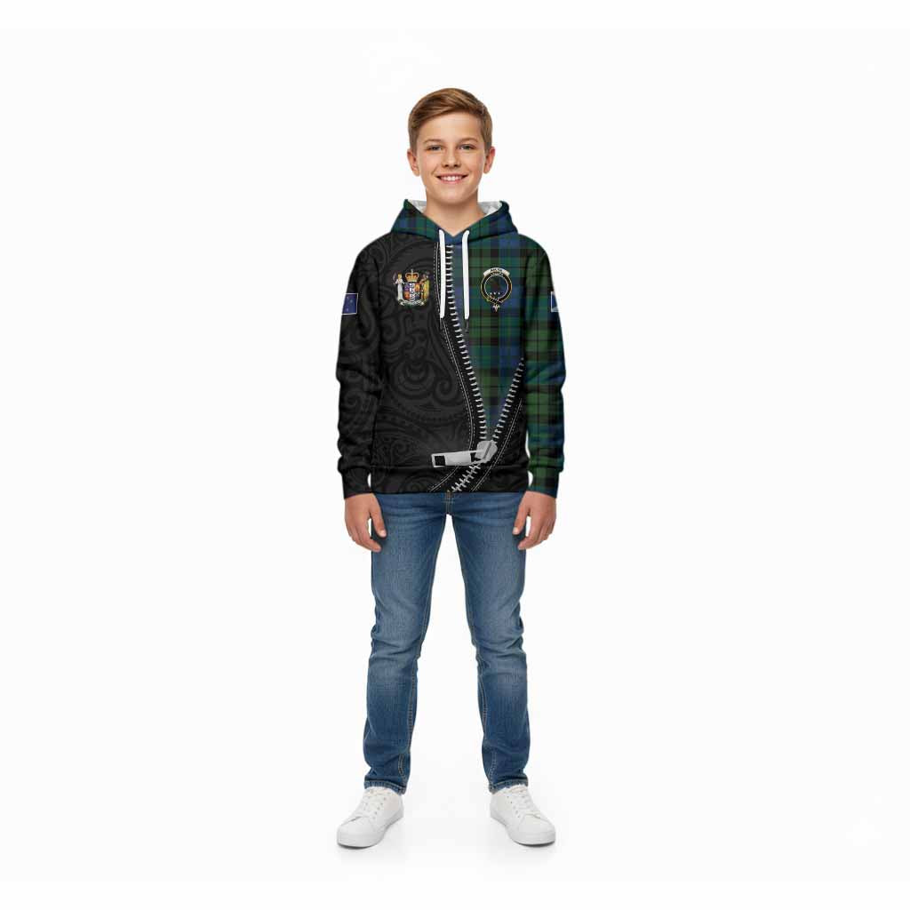 MacKie (McKie) Tartan Kid Hoodie New Zealand Pattern Unique Zipper Stylized
