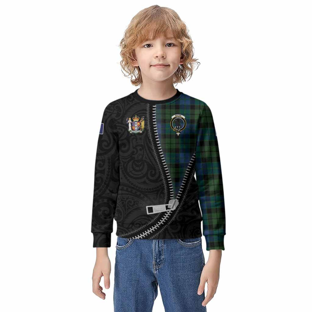 MacKie (McKie) Tartan Kid Knitted Sweatshirt New Zealand Pattern Unique Zipper Stylized