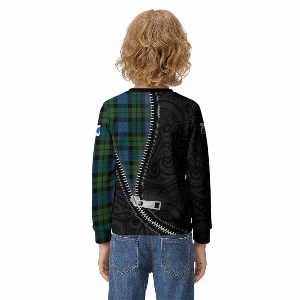 MacKie (McKie) Tartan Kid Knitted Sweatshirt New Zealand Pattern Unique Zipper Stylized