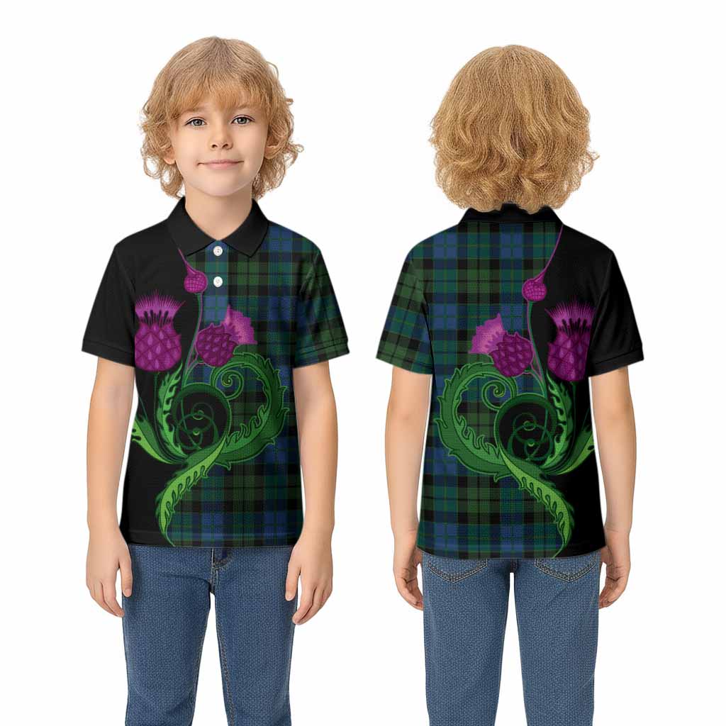 MacKie (McKie) Tartan Kid Polo Shirt Traditional Scottish Thistle