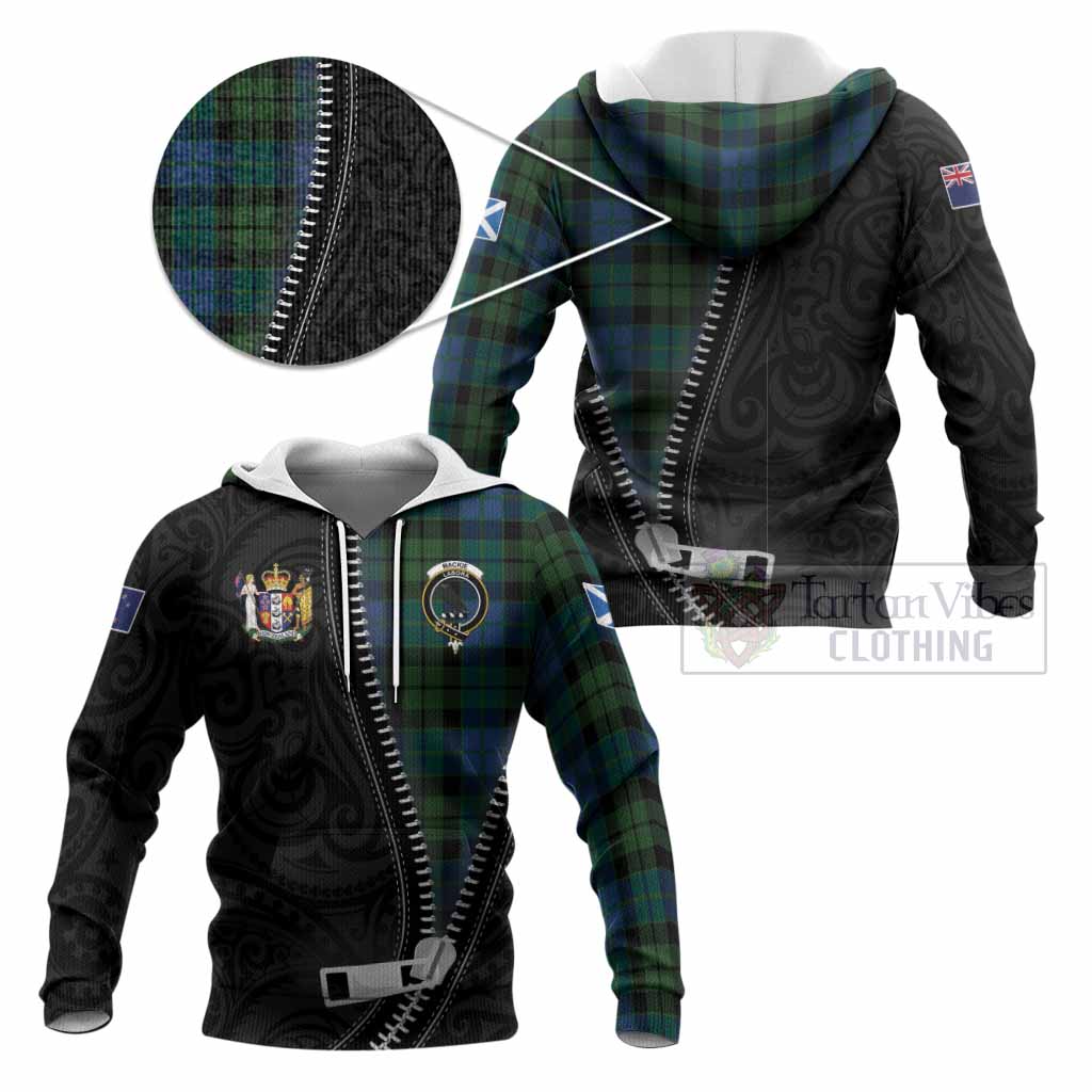 MacKie (McKie) Tartan Knitted Hoodie New Zealand Pattern Unique Zipper Stylized