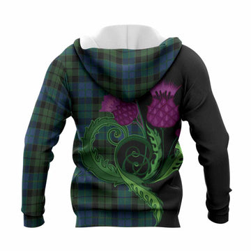 MacKie (McKie) Tartan Knitted Hoodie Traditional Scottish Thistle