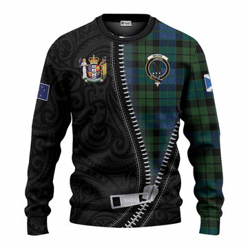 MacKie (McKie) Tartan Knitted Sweater New Zealand Pattern Unique Zipper Stylized