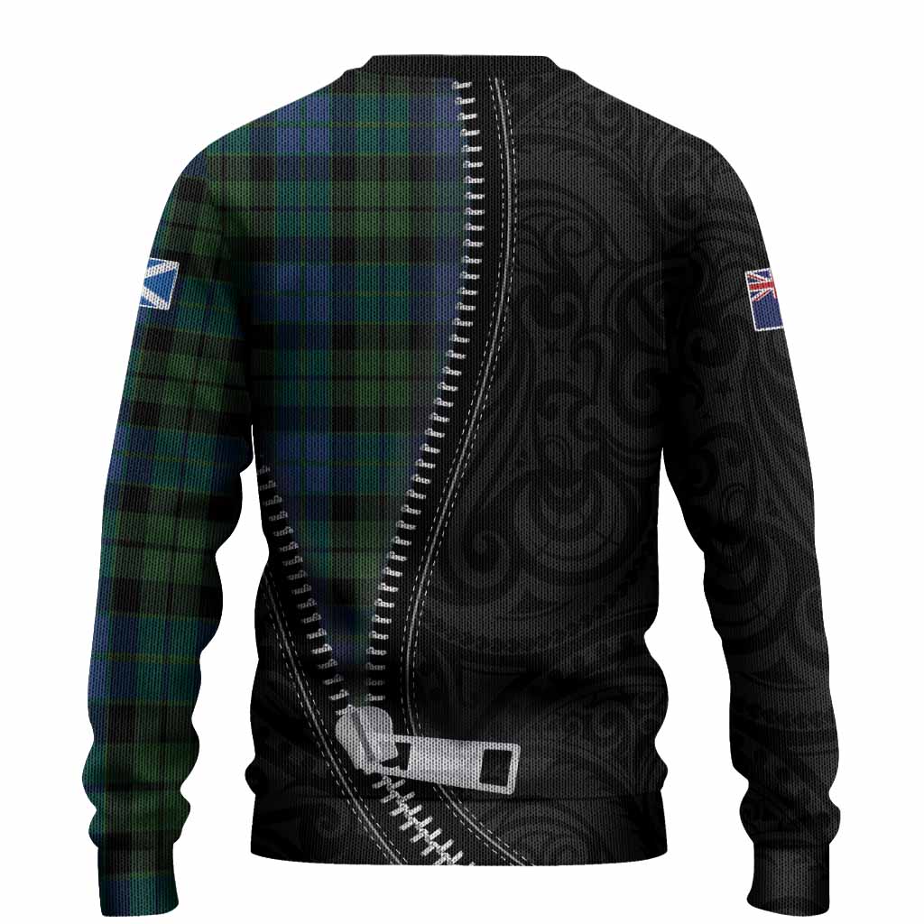 MacKie (McKie) Tartan Knitted Sweater New Zealand Pattern Unique Zipper Stylized