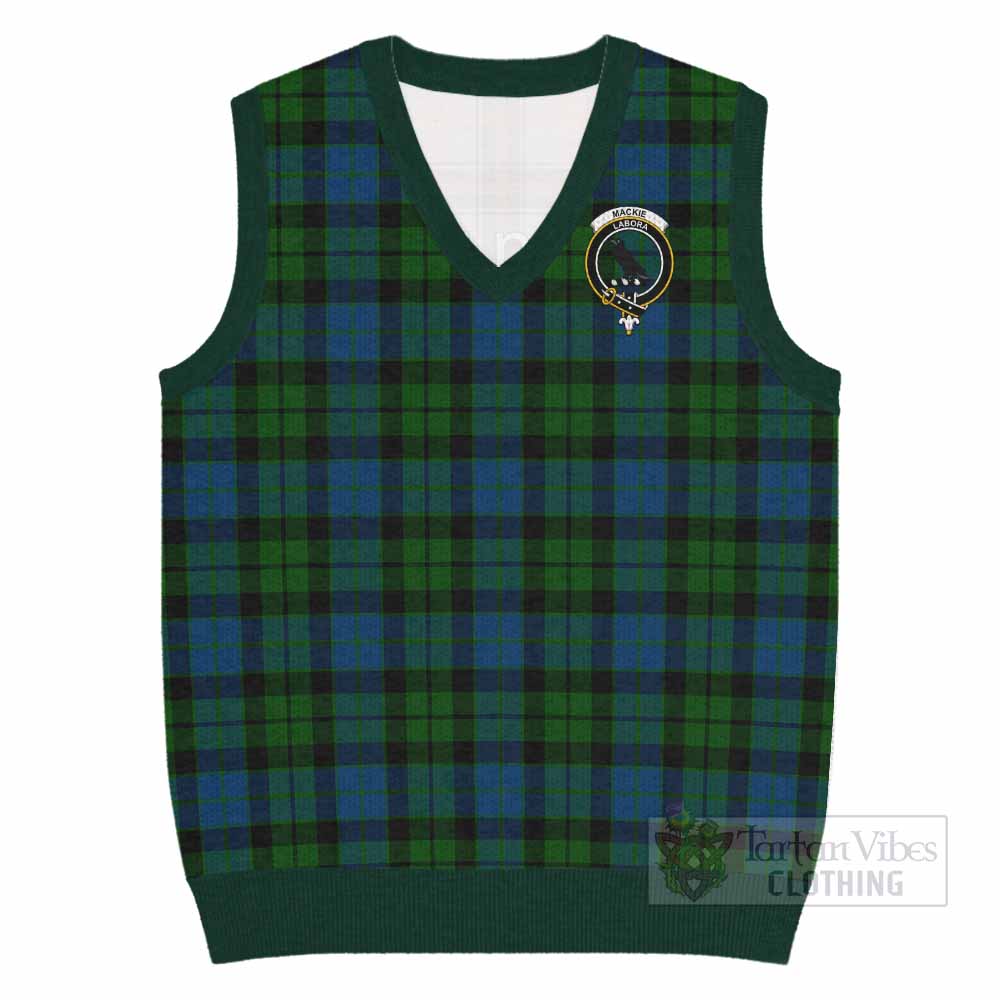 MacKie (McKie) Tartan Knitted V-Neck Vest with Family Crest - Tartan Vibes Clothing