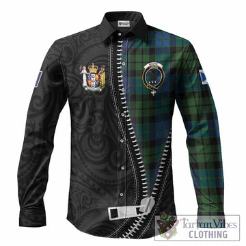 MacKie (McKie) Tartan Long Sleeve Button Shirts New Zealand Pattern Unique Zipper Stylized