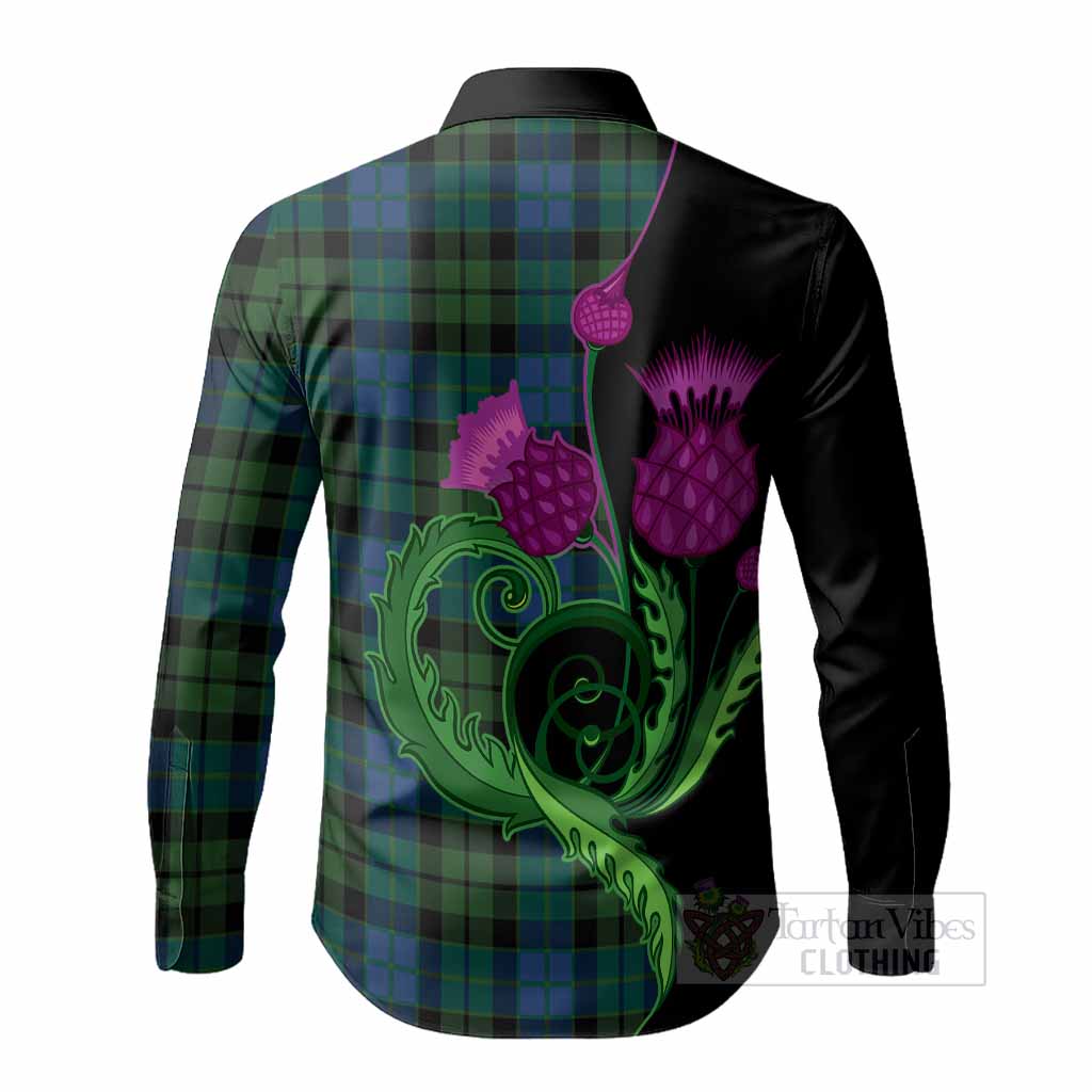MacKie (McKie) Tartan Long Sleeve Button Shirts Traditional Scottish Thistle