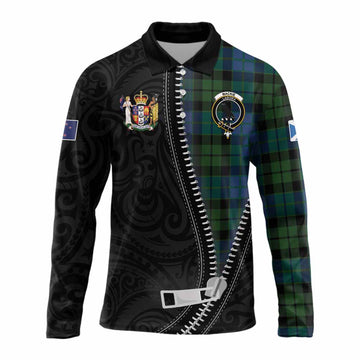 MacKie (McKie) Tartan Long Sleeve Polo Shirt New Zealand Pattern Unique Zipper Stylized