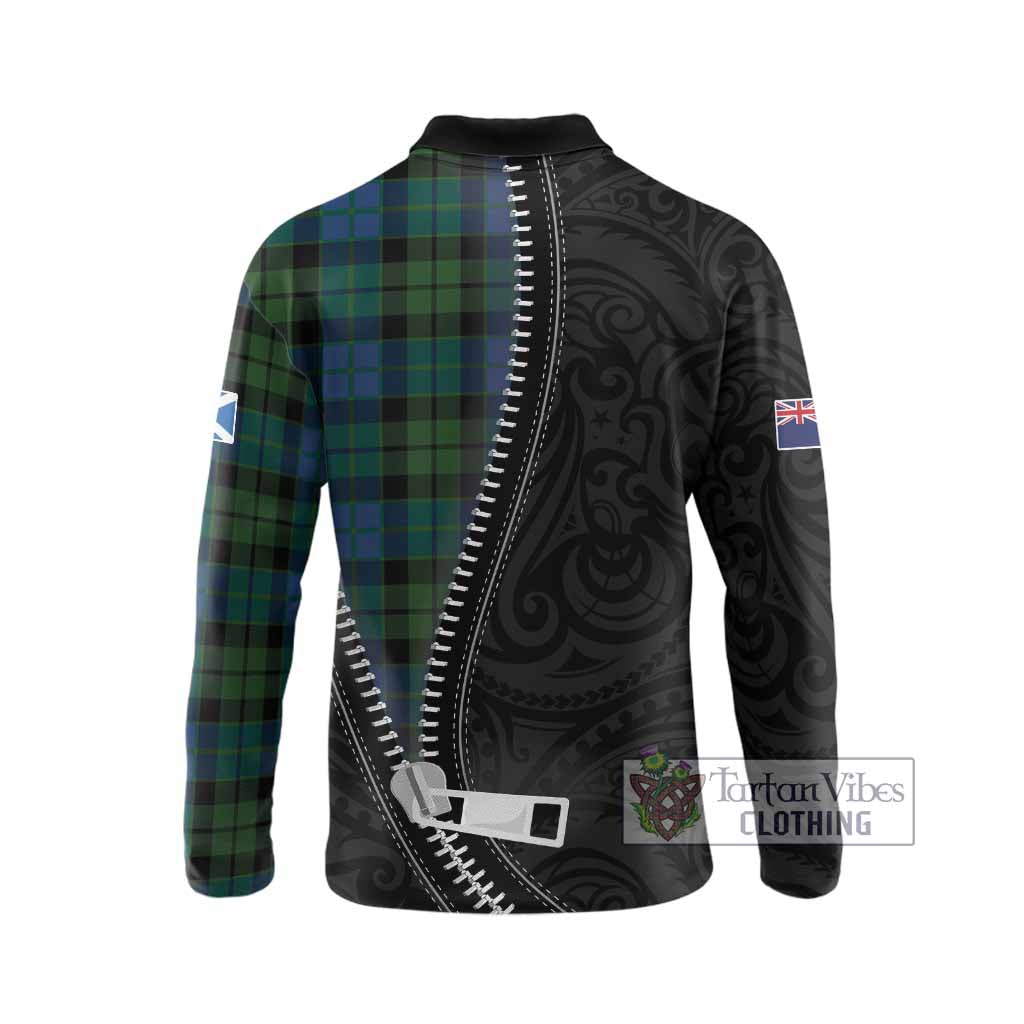 MacKie (McKie) Tartan Long Sleeve Polo Shirt New Zealand Pattern Unique Zipper Stylized