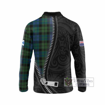 MacKie (McKie) Tartan Long Sleeve Polo Shirt New Zealand Pattern Unique Zipper Stylized